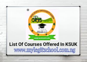 List of courses offered in Kogi State University Kabba KSUK